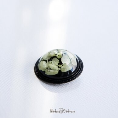 Juodai-Balta sagė su tikromis gėlėmis "Hortenzijos" (37mm) 3