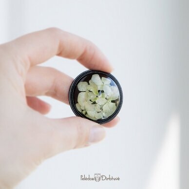 Juodai-Balta sagė su tikromis gėlėmis "Hortenzijos" (37mm) 2