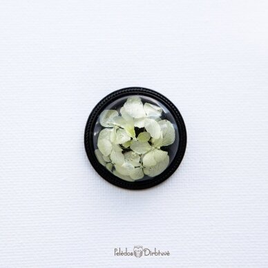 Juodai-Balta sagė su tikromis gėlėmis "Hortenzijos" (37mm) 1