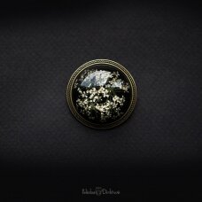 Apvali sagė su gėlių nėriniais "Black Queen" (37mm) (Sferinė kompozicija)