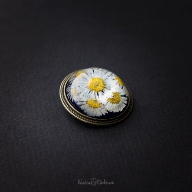 Apvali sagė su tikromis gėlėmis "Saulutės" (37mm) 3
