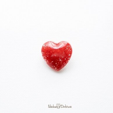 Raudona Sagė-Širdelė su Augalais "Meilė Gamtai" 2