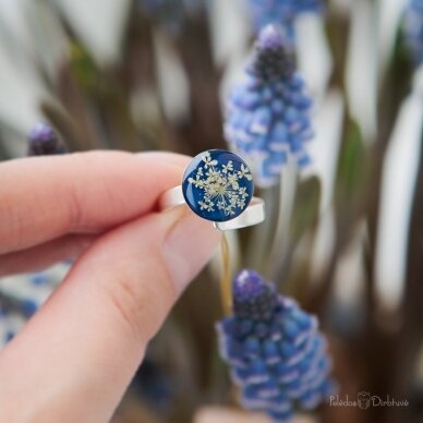 Sidabrinis žiedas "Blue Queen" (dydis reguliuojamas) 1